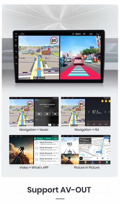 Rádio Android Carplay Wi-Fi Bluetooth RDS GPS Toyota Rav4 2003 a 2005