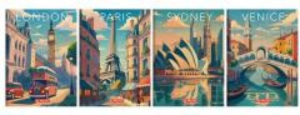 Brulion B5/160K kratka margines Retro City (4szt) HERLITZ folia,