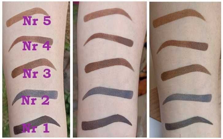 Stempel Do brwi Pomada Szablony Brązowy X4