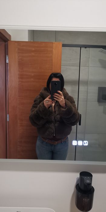 Mochy- S/M casaco com pêlo e polipele