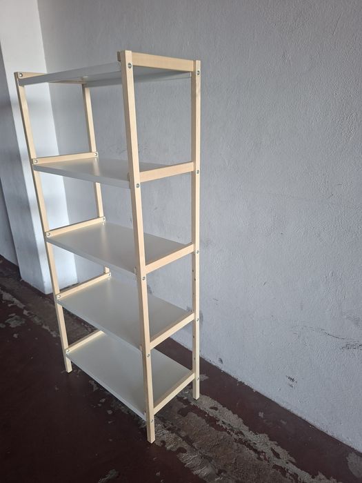 Estante choupo e metal 70x34x154cm