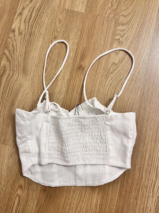 Biały top na ramiączkach XS pull&bear nowy z metką