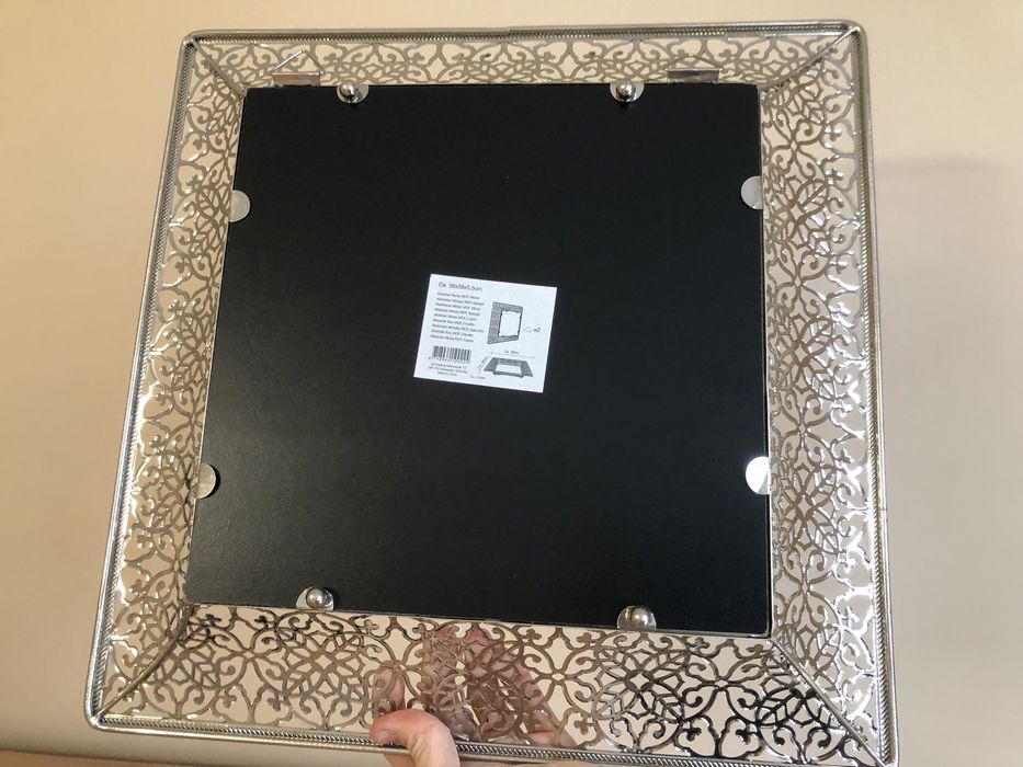 Taca dekoracyjna lustro ramka metal