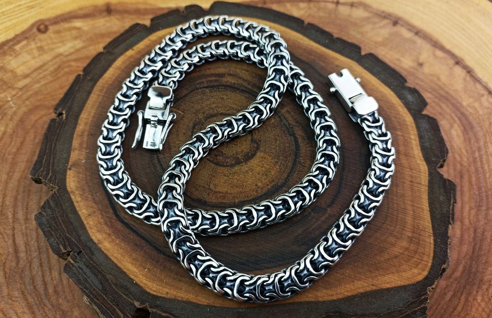 Срібний ланцюг Рамзес чоловічий ланцюжок. Серебряная цепочка Рамзес.