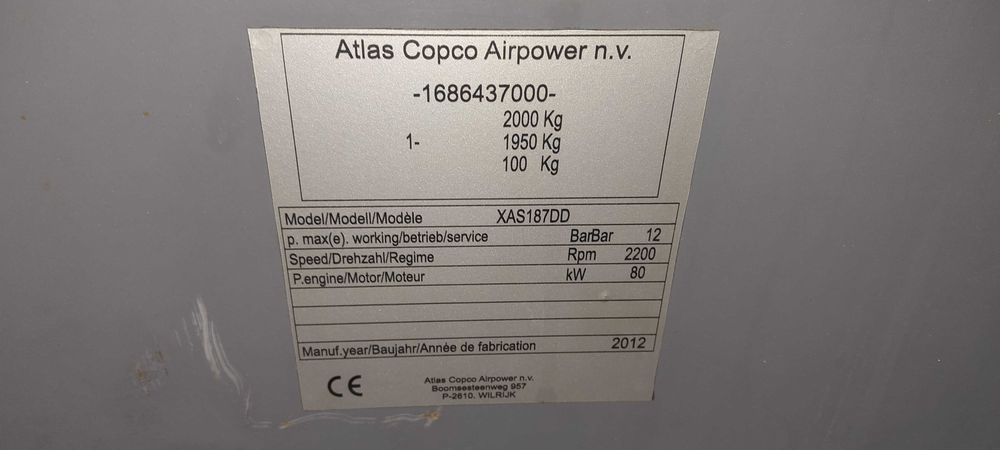 Kompresor Atlas Copco XAS 187
