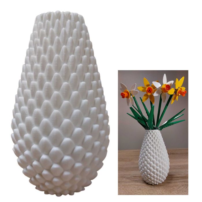 Unikalny wazon flakon na kwiaty LEGO ICONS suszone sztuczne DRAGO 18cm