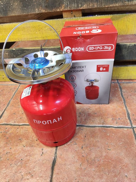 Комплект газовый кемпинг Edon ED-LPG 3kg/8литр/балон+горелка+вентиль
