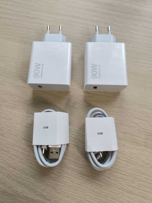 NOWY ZESTAW 2x Ładowarka 90W Superszybka + 2x kabel USB-C