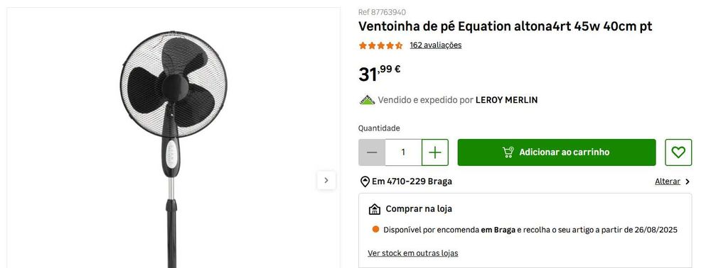 Ventoinha de pé Equation