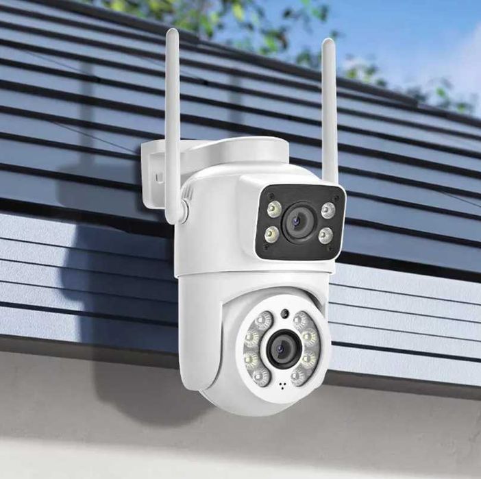 Камера QW7 з нічним зніманням і двома лінзами 8MP Wi-Fi внутрішня/вулична