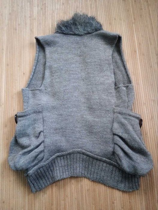 Жилет жіночий трикотаж, жилетка с меховой опушкой р S-М