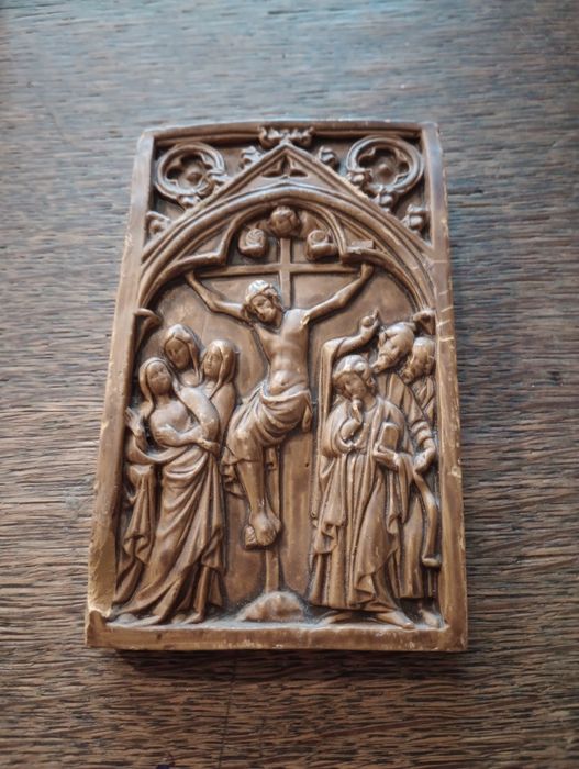 Piękna Święta płaskorzeźba ceramika Vintage