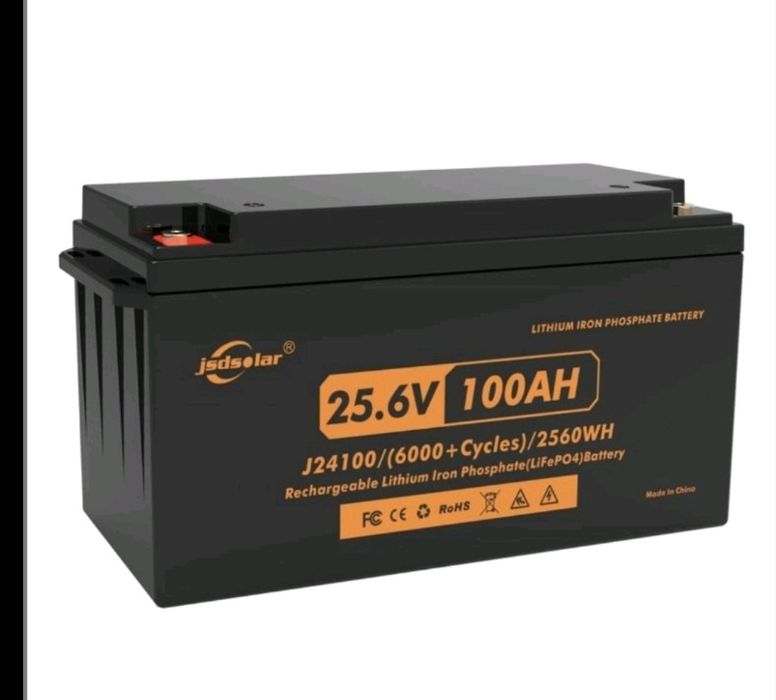 LiFePO4 акумулятор 25.6V 100Ah (2.56 кВт) + Зарядне 29.2V 20A