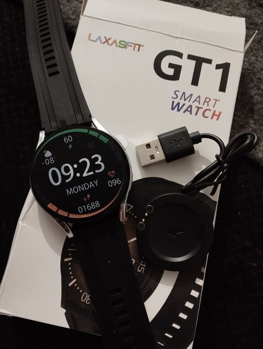 Nowy smartwatch laxasfit GT1 - czarny lub srebrny