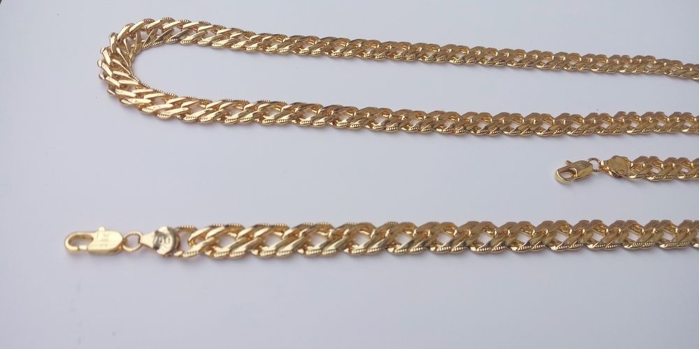 Złoty łańcuszek, pozłacany łańcuszek, męski łańcuszek, Rombo,750, logo