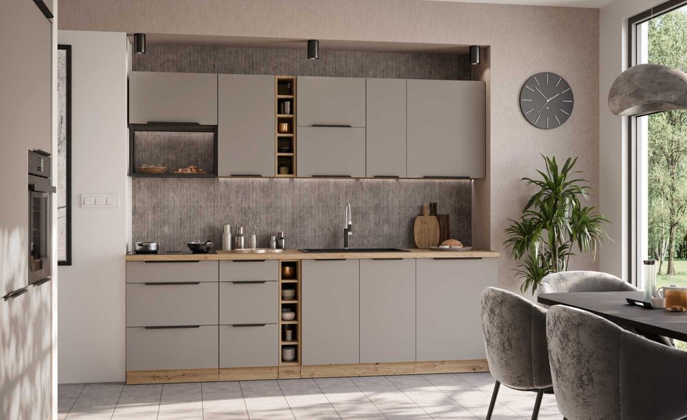 Zestaw mebli kuchennych ARIA  255 cm 5 kolorów . Kupno na szafki