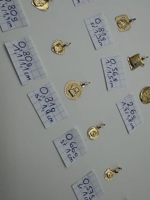 Złota zawieszka medalik matka boska aniołek maryjka krzyż