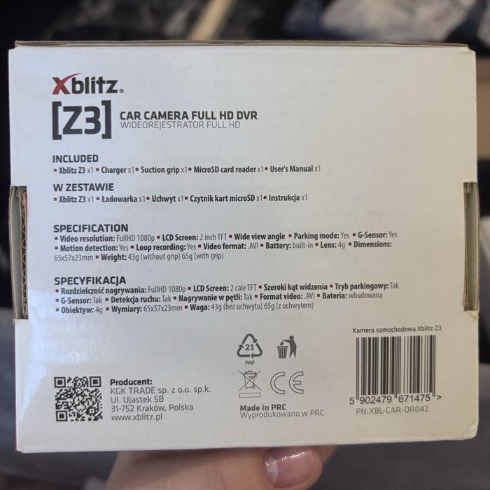 Kamerka Samochodowa Xblitz Z3