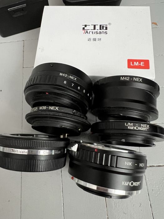 Zestaw adapterów Sony E Leica M m39 m42 Nikon