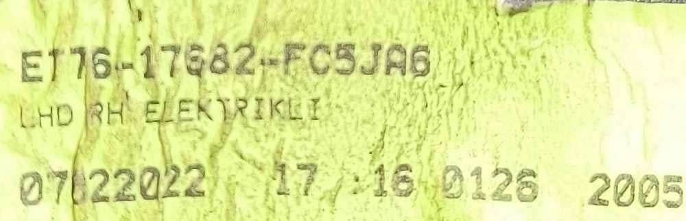 Espelho Retrovisor Direito ET76-17682-FC5JA6 - 6453