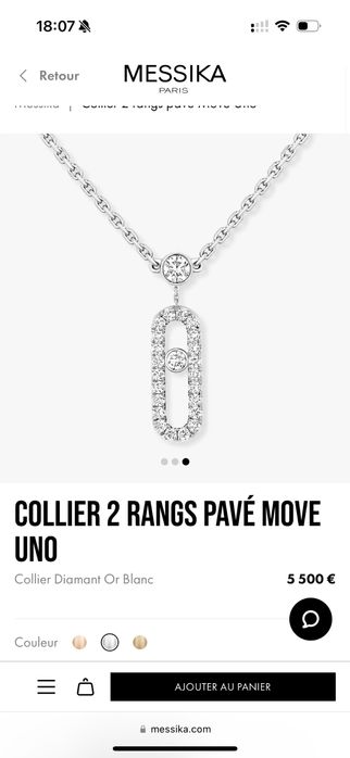 Підвіска Messila COLLIER 2 RANGS PAVÉ MOVE UNO/ Подвеска Messika