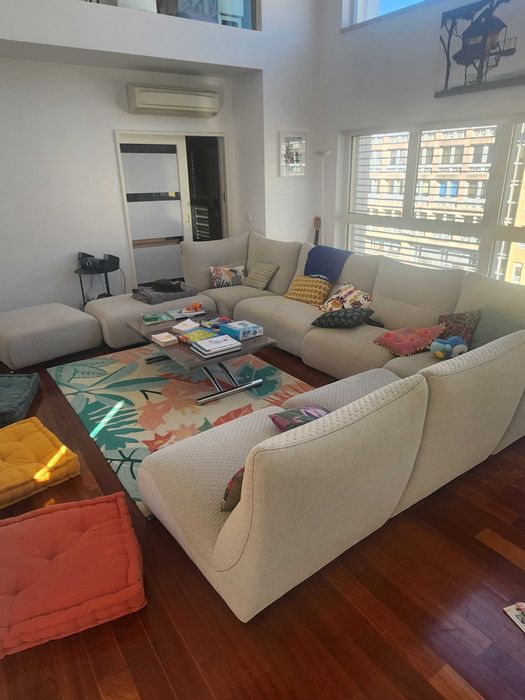 Sofá 8 peças Roche Bobois "Temps Calme" cinzento