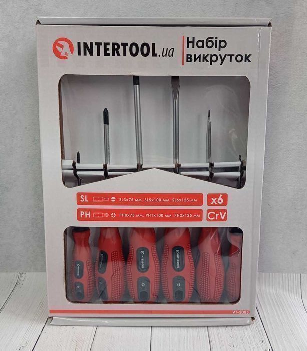 Набор отверток Intertool VT-2005, 6 ед. Набір викруток. Отвертки