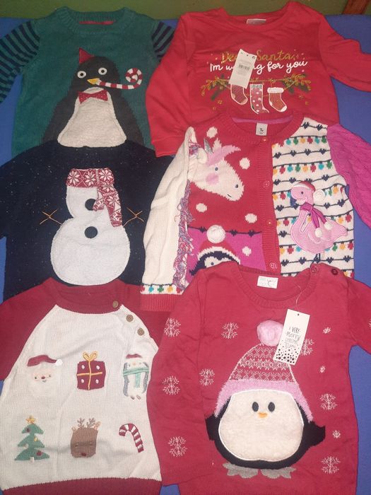 Новогодний костюм платье свитер на 12-18 и 18-24месяца