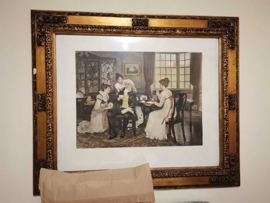 Quadro com gravura rara, antiguidade