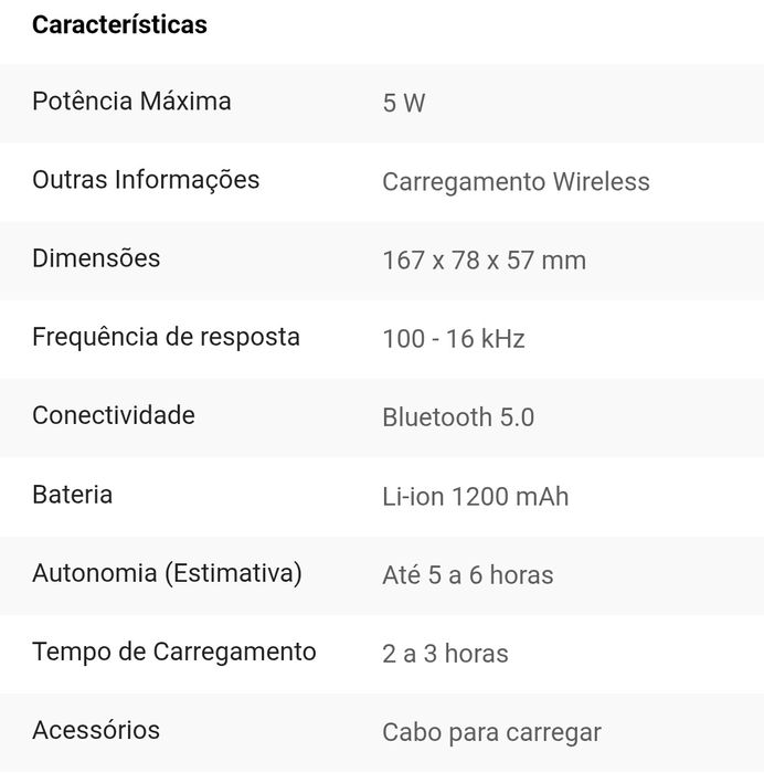 Coluna Wireless Carregamento Indução
