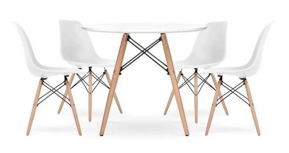 Набор кухонные стулья 4 шт + стол белый для кухни/Кресло