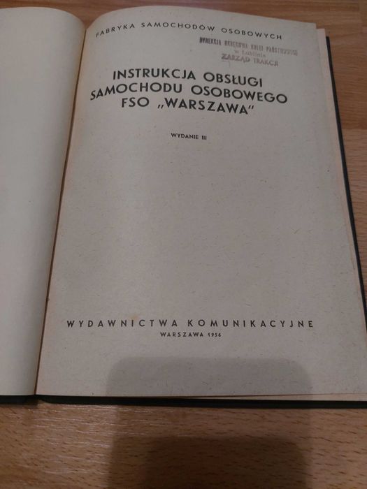 Instrukcja FS0 Warszawa 1956r