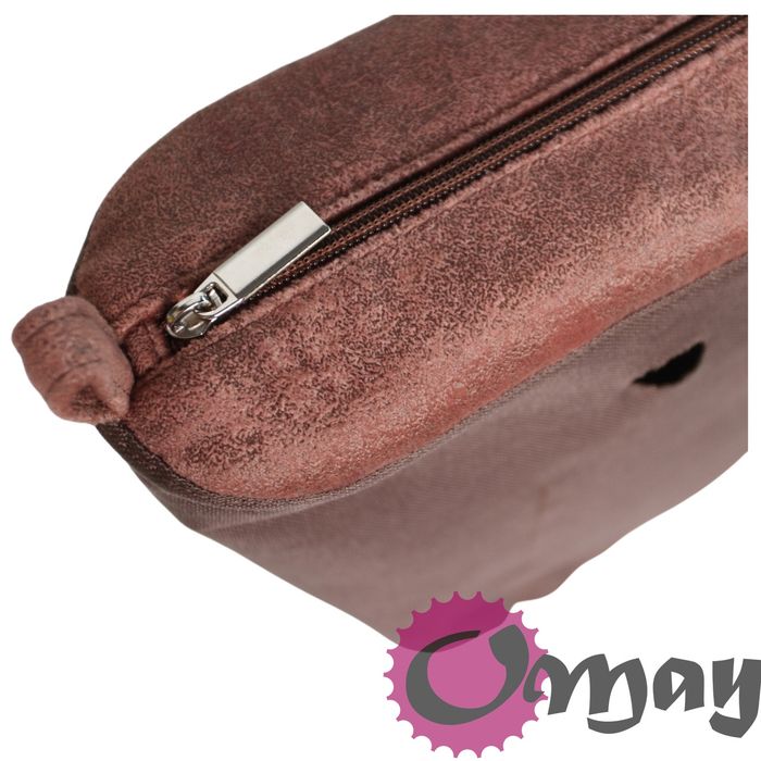 Czekoladowy organizer do OBAG MINI welur brązowy 2 kieszenie OMAY