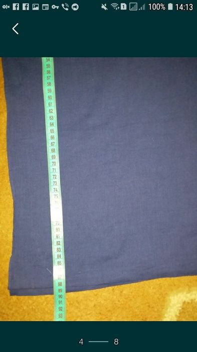 Отрез новой ткани синего и бордового  цвета, новый.