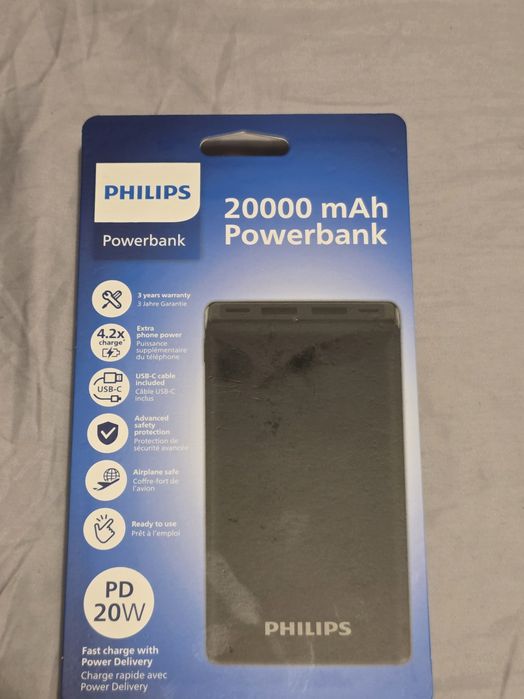 Powerbank Philips 20000mAh PD 20W c/ Cabo