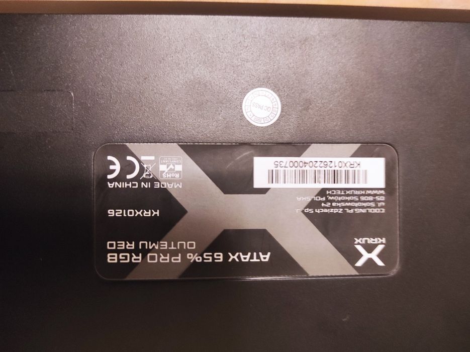 Krux Atax 65% PRO RGB Outemu red