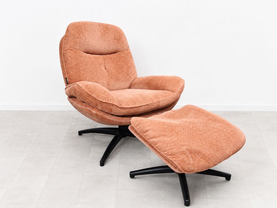 Fotel Obrotowy Vintage z Podnóżkiem | Lounge Chair | Lata 70./80. | Retro Design. Dowóz / Wysyłka.