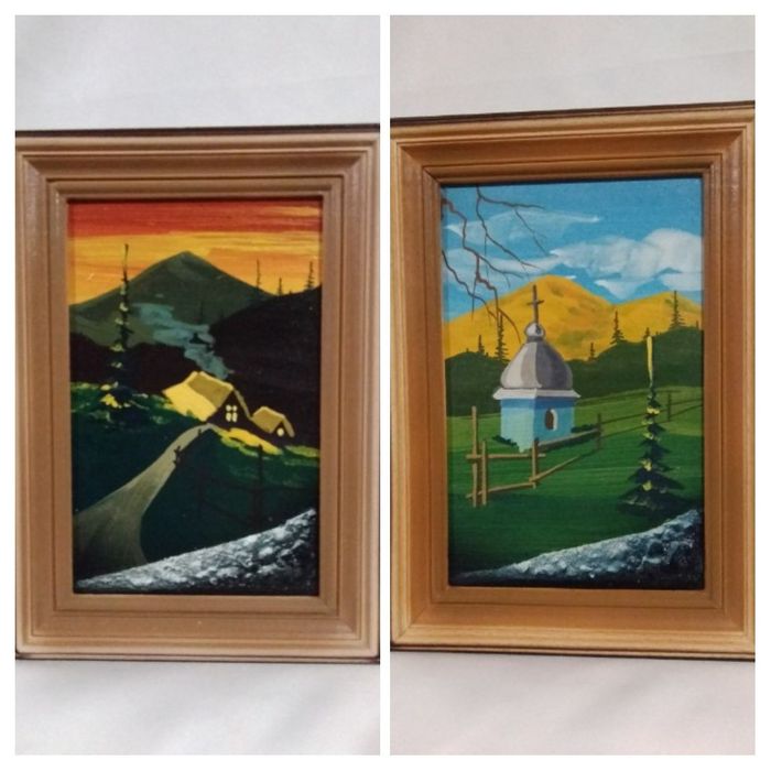 Картина маслом объемная " Карпаты ".