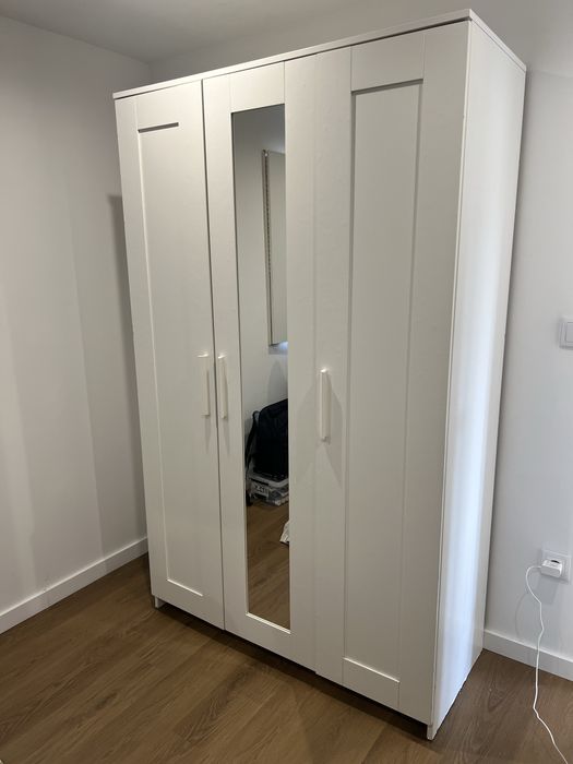 Armario Brimnes Ikea Roupeiro 3 Portas com Espelho 117x50x190cm
