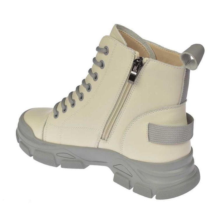 Skórzane botki damskie ocieplane trzewiki na zamek B-3-1502 GR roz, 40