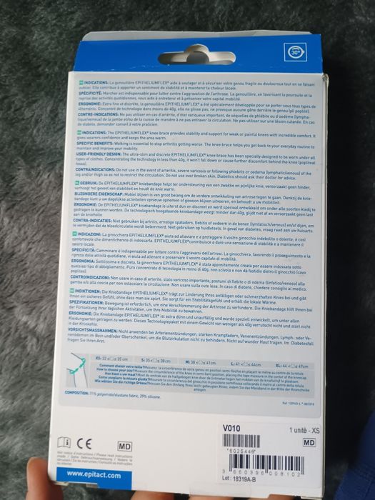 Opaska na kolano z podparciem rzepki XS Epitact
