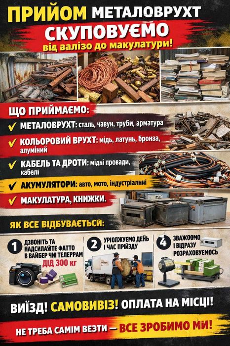 Макулатура металлолом книжки прием залізо железо алюминий прийом самовивіз металобрухт акб провода кабель медь мідь аккумулятор алюміній латунь книги