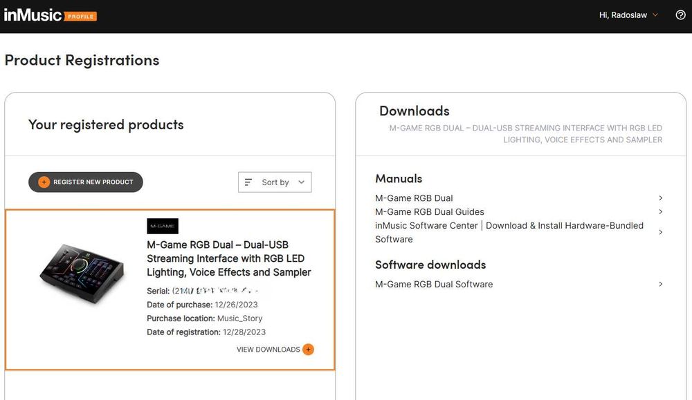 Interfejs audio  M-GAME RGB DUAL