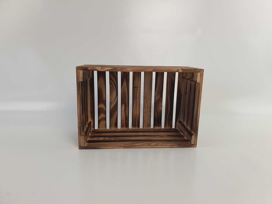 Skrzynka drewniana opalana PREMIUM półka dekoracyjna 30x20x13 rozm M