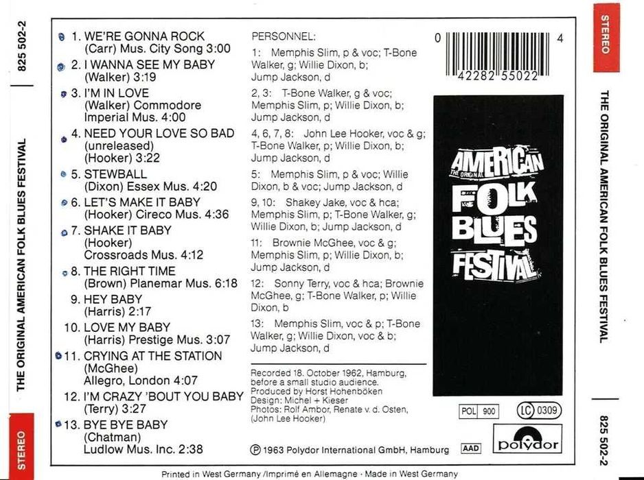 American Folk Blues Festival CD - made in W.Germany