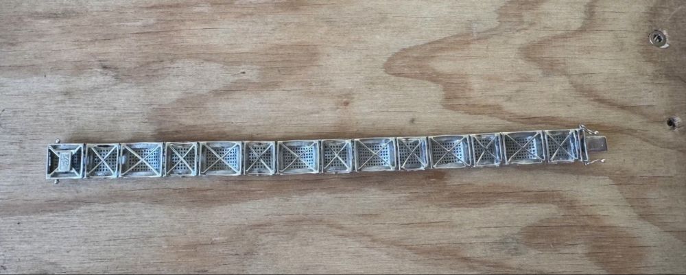 Bransoletka Biale Złoto 14 karatow 585, 35gr, diamenty 4,00karata, 21c