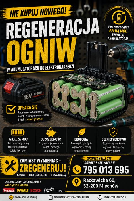 Regeneracja Naprawa  akumulatorów / bateri / ogniw