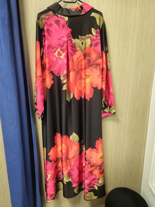 Sukienka długa, czarna, kwiaty plus size Infinite Italy !!!