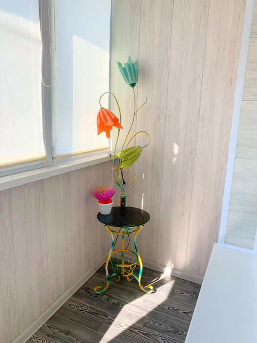 Напольный торшер SunLight со стеклянным столиком; підлогова лампа/стол