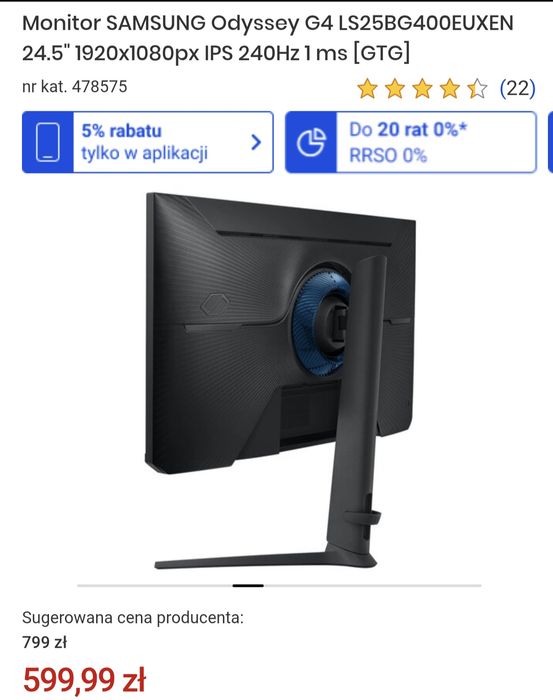 Monitor Samsung 24.5 cala   1080p